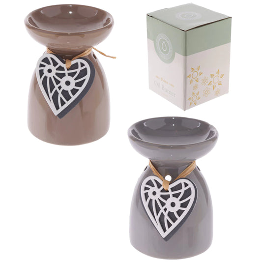 Wooden Heart Ceramic Eden Oil Burner – Κεραμικός Καυστήρας με Ξύλινη Καρδιά