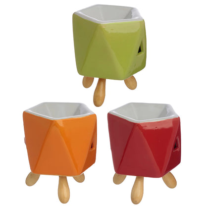 Eden Ceramic Oil Burner Geometric Shapes – Κεραμικός Καυστήρας με Ξύλινη Βάση