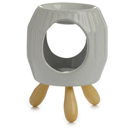 Eden Abstract White Ceramic Oil Burner – Κεραμικός Καυστήρας με Ανάγλυφες Λεπτομέρειες