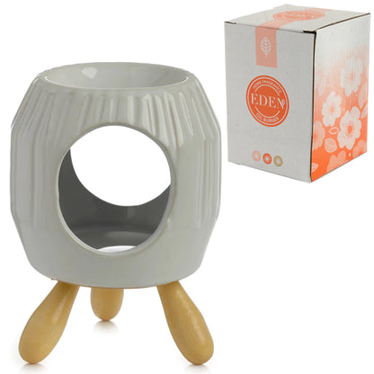 Eden Abstract White Ceramic Oil Burner – Κεραμικός Καυστήρας με Ανάγλυφες Λεπτομέρειες